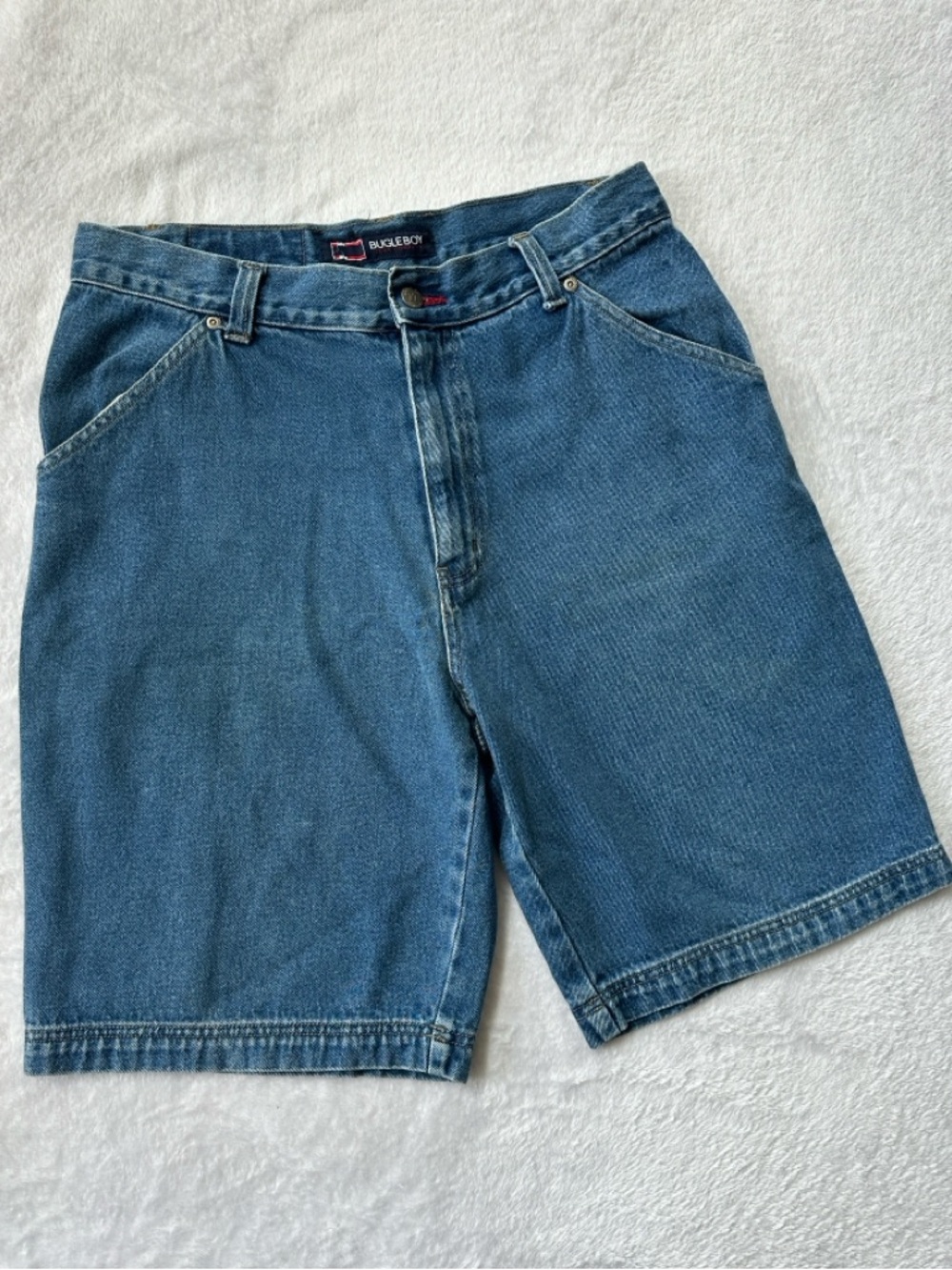 Vtg Bugle Boy Denim Shorts Men 32 Classic Blue Carpenter Baggy Hip Hop Skater